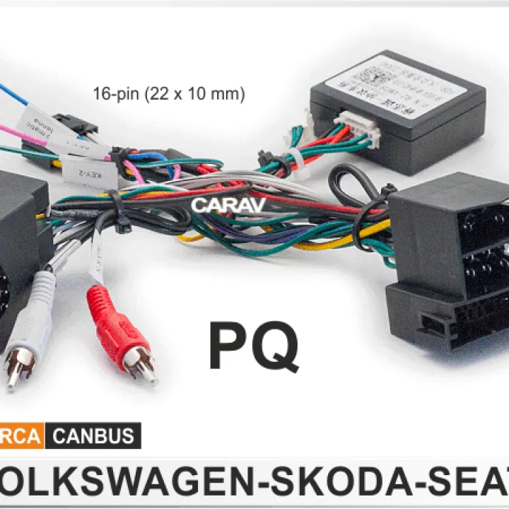Carav 16-202 разъем 16-pin Volkswagen-Skoda-Seat 2002+ PQ+ISO (Питание + Динамики + Антенна + Камера + RCA + CANBUS) в Энгельсе